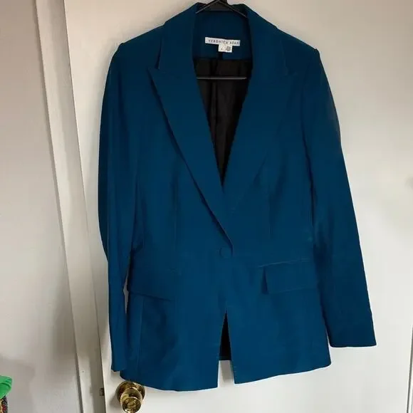 Veronica Beard Long & Lean Dickey Jacket — Cerulean Blue Size 8 - Picture 6 of 10
